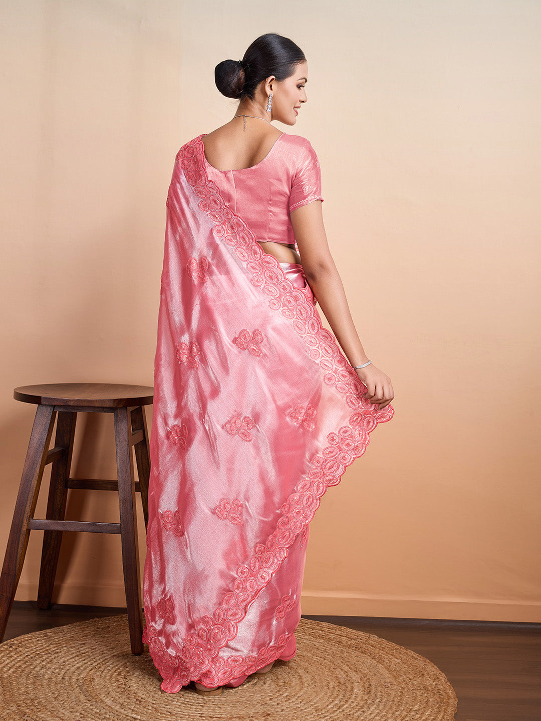 Embroidered Chiffon Saree