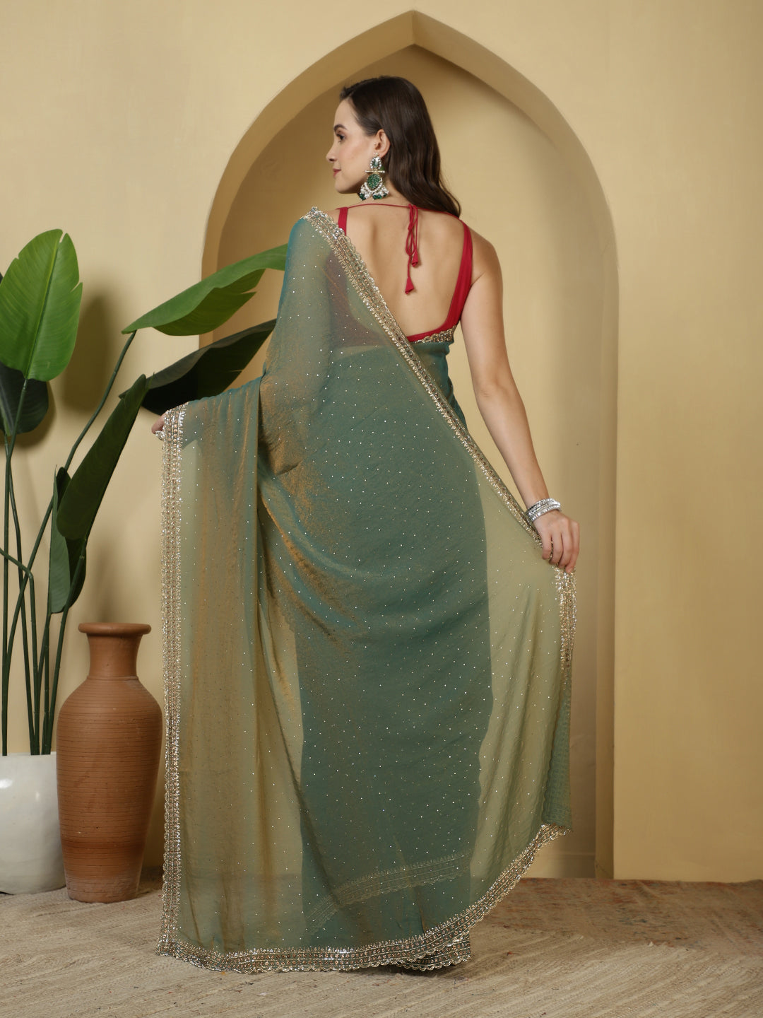 Sequence Work Georgette Saree