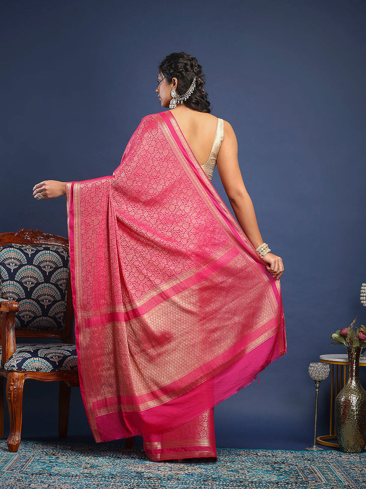 Plain Crepe Saree