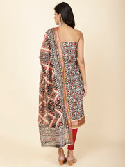 Patola Print Cotton Unstitched Suit Piece With Dupatta