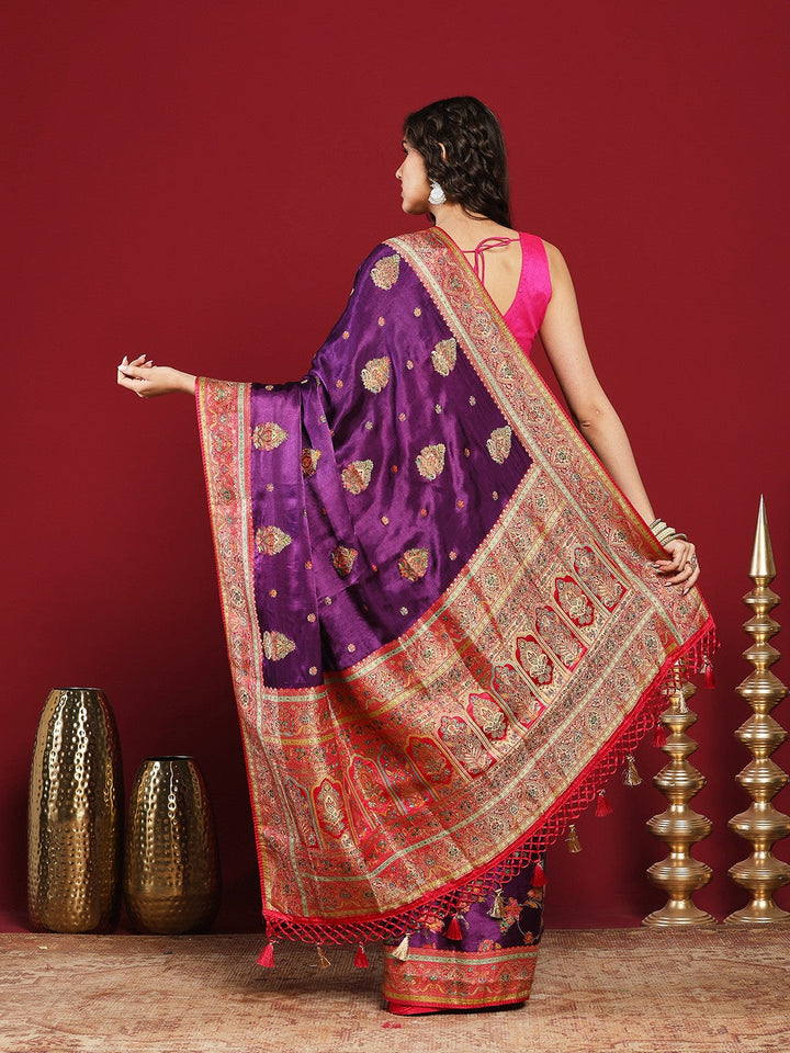 Woven Design Satin Saree