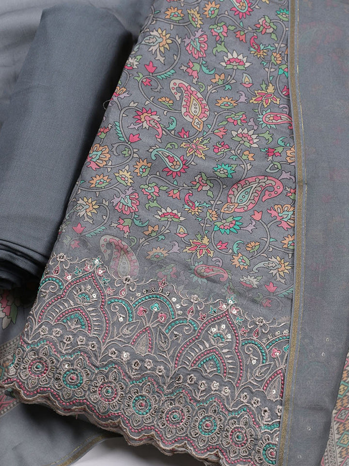 Printed Muslin Unstitched Suit With Dupatta