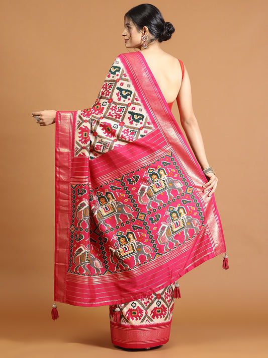 Patola Printed Art Silk Woven Saree