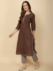 Printed Cotton Kurta Set