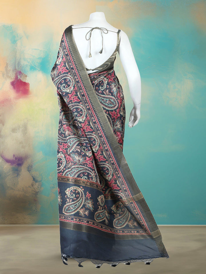 Printed Tussar Saree