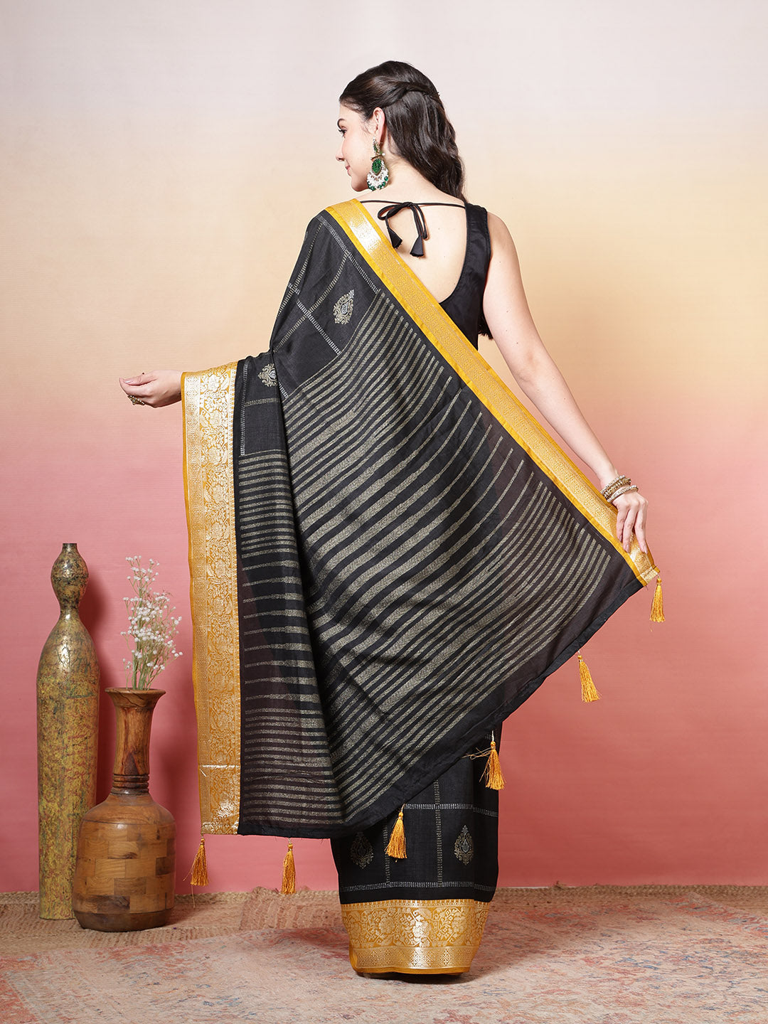 Abstract Printed Art Silk Saree