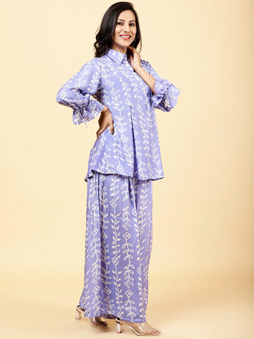 Printed Muslin Kurti With Palazzo