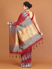 Plain Zari Border Art Silk Saree