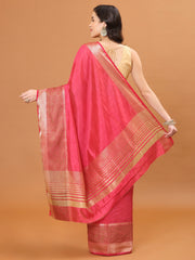 Plain Zari Border Handloom Saree