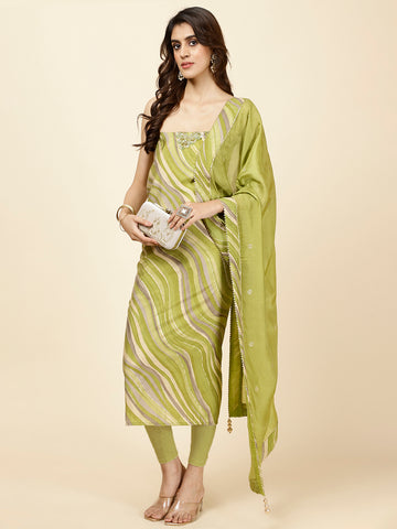 Printed Muslin Unstitched Suit Piece With Dupatta
