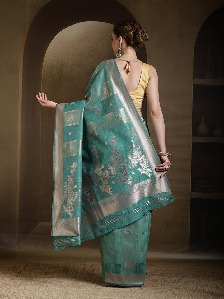 Woven Design Linen Blend Saree