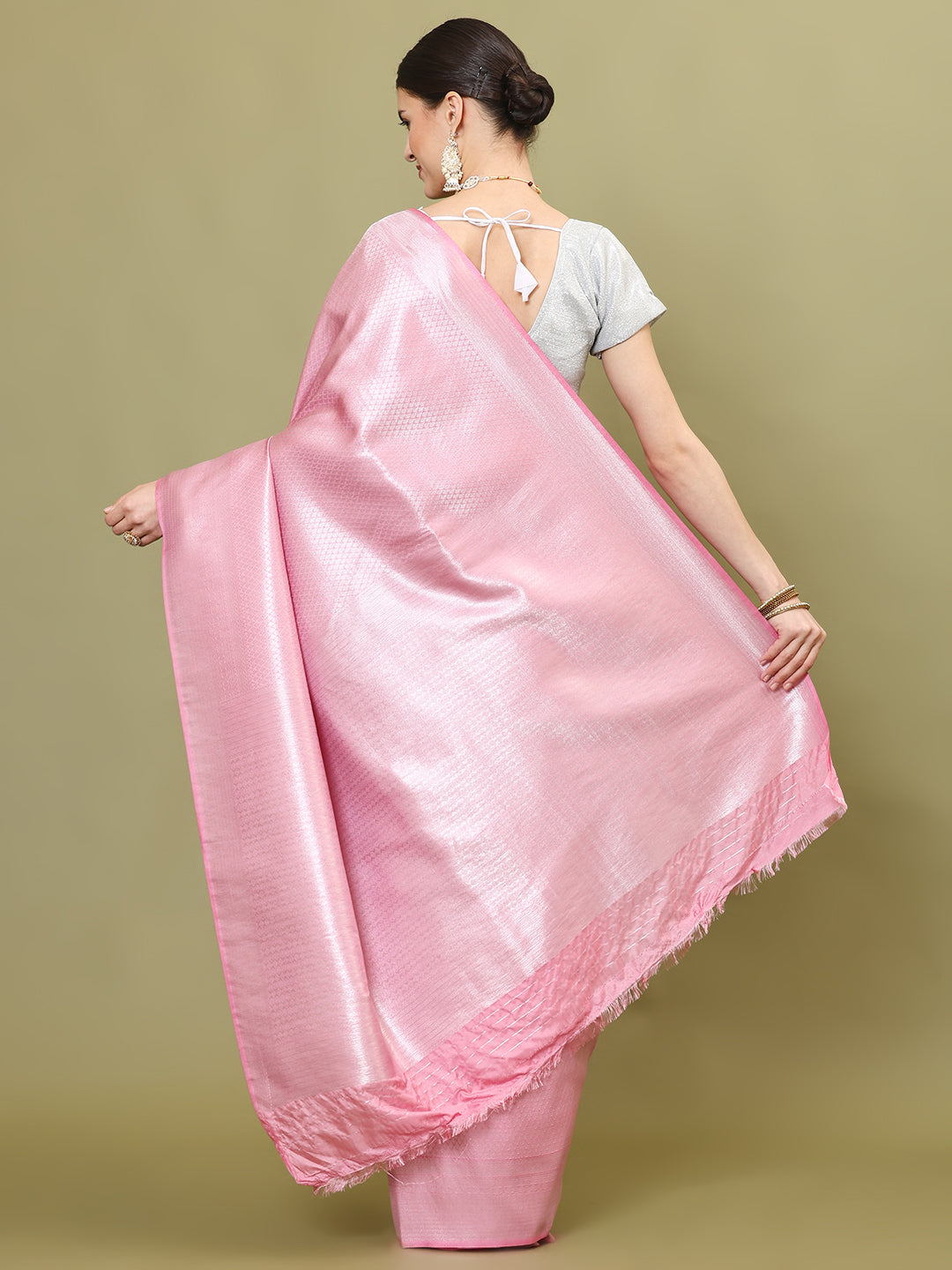 Zari Jaal Brocade Handloom Woven Saree