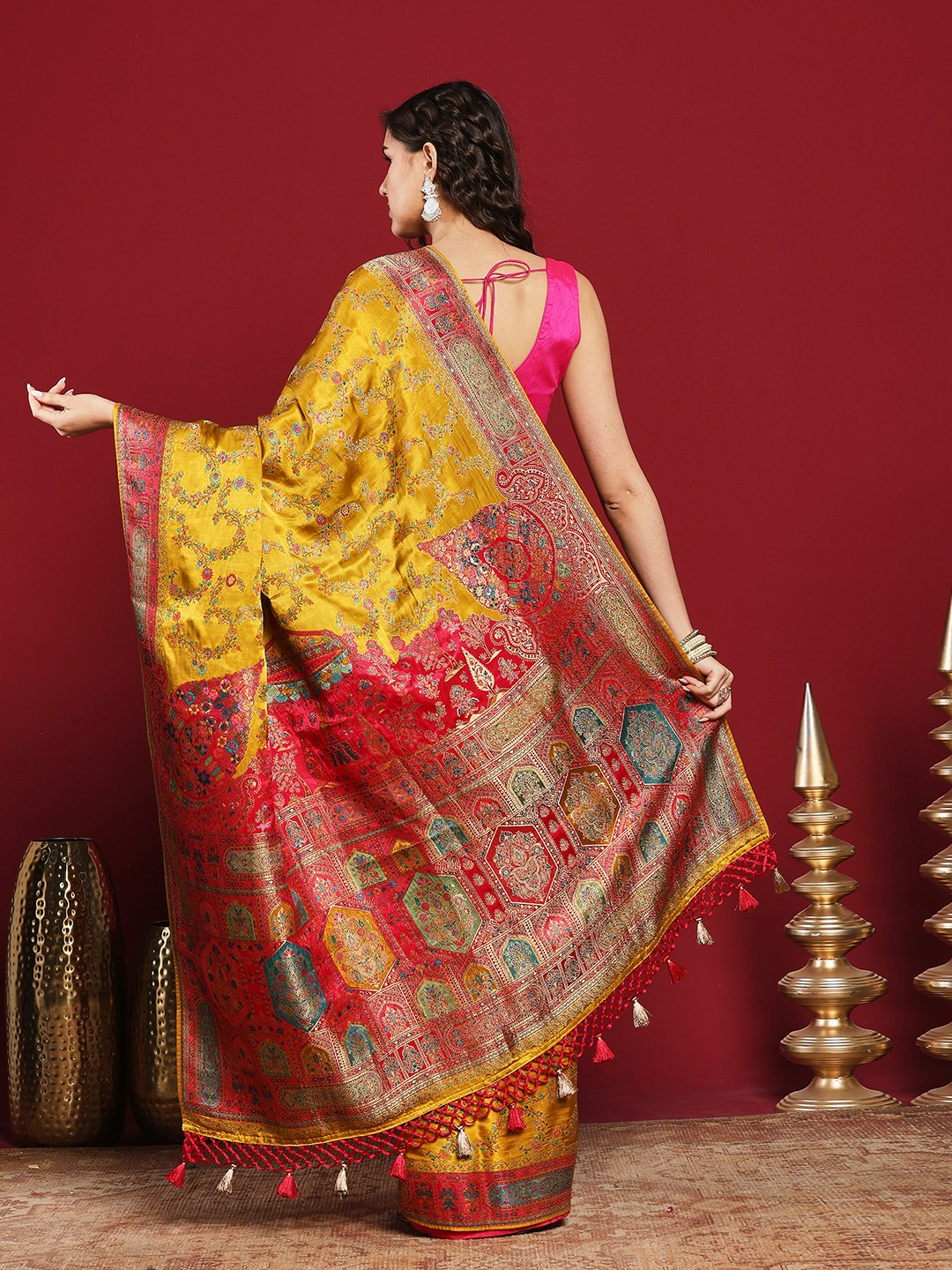 Woven Design Satin Saree