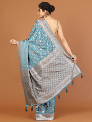 Stone Work Satin Woven Saree