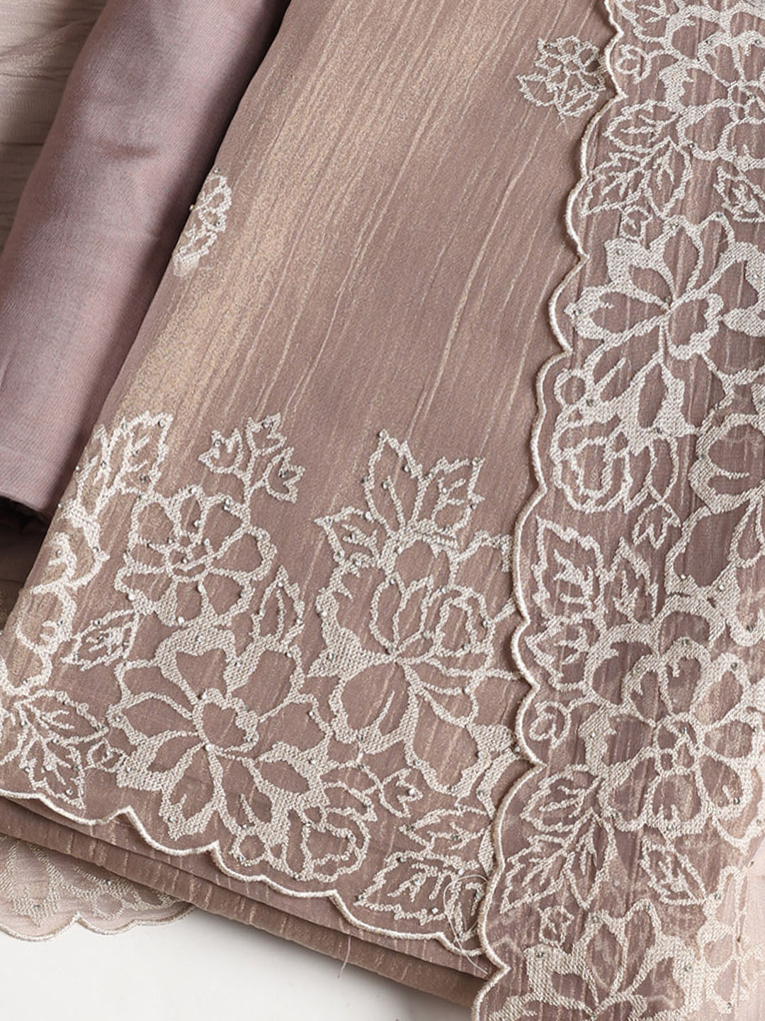 Embroidered Tissue Unstitched Suit With Dupatta