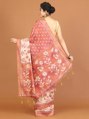 Digital Printed Tussar Woven Saree