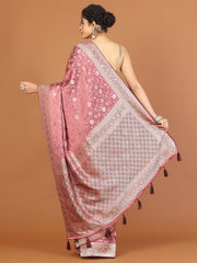 Stone Work Satin Woven Saree