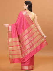 Zari Border Booti Woven Handloom Saree