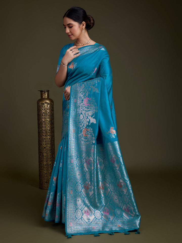Zari Jaal Woven Art Silk Saree