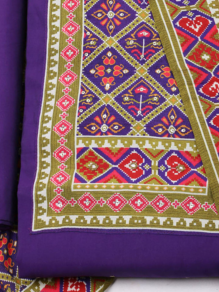 Printed Cotton Unstitched Suit With Dupatta