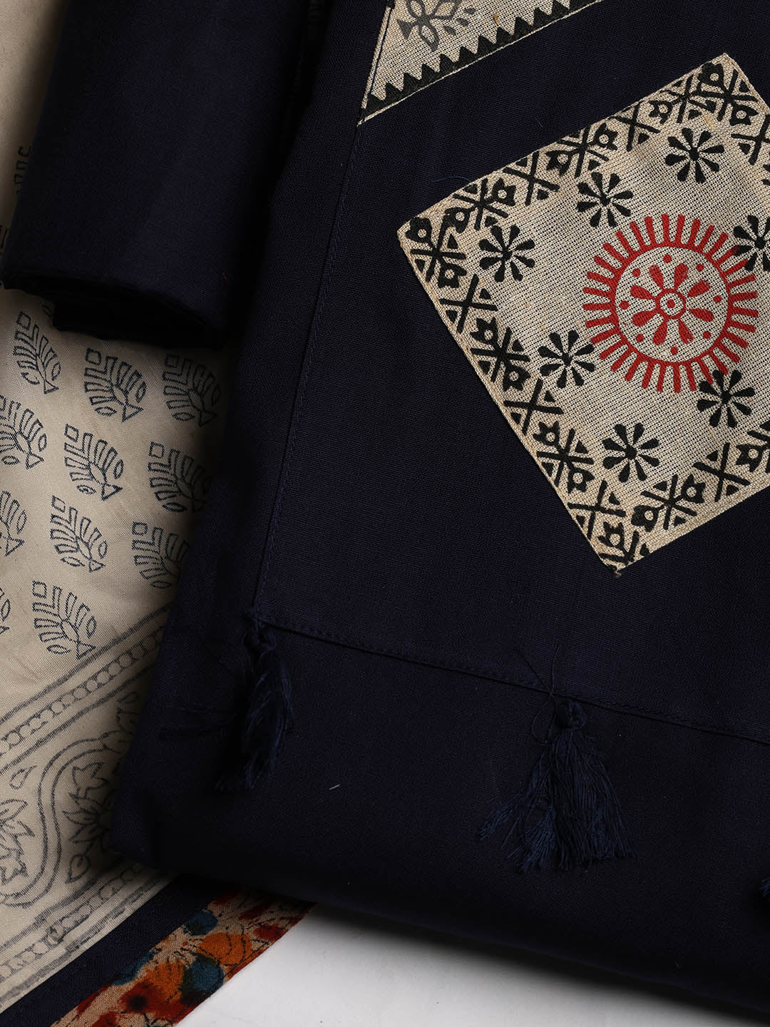 Neck Embroidered Cotton Blend Unstitched Suit With Dupatta