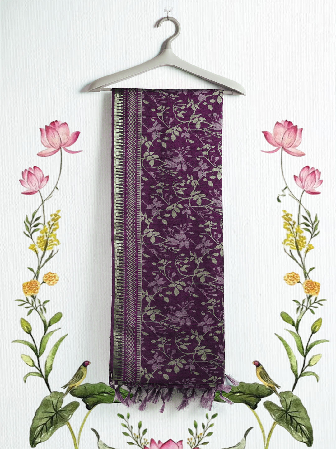 Printed Tussar Saree