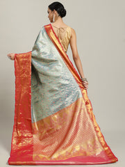 Woven Brodcade Zari Jaal Art Silk Saree