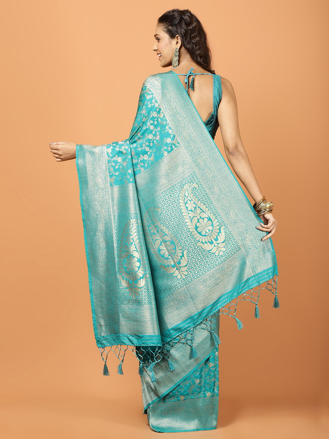 Zari Jaal Woven Art Silk Saree