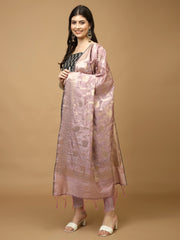 Woven Chanderi Unstitched Suit Piece With Dupatta