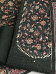 Embroidered Tussar Unstitched Suit With Dupatta