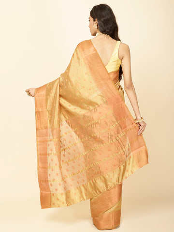 Zari Border Booti Woven Handloom Saree