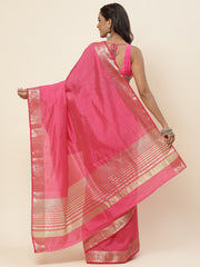 Plain Zari Border Art Silk Saree