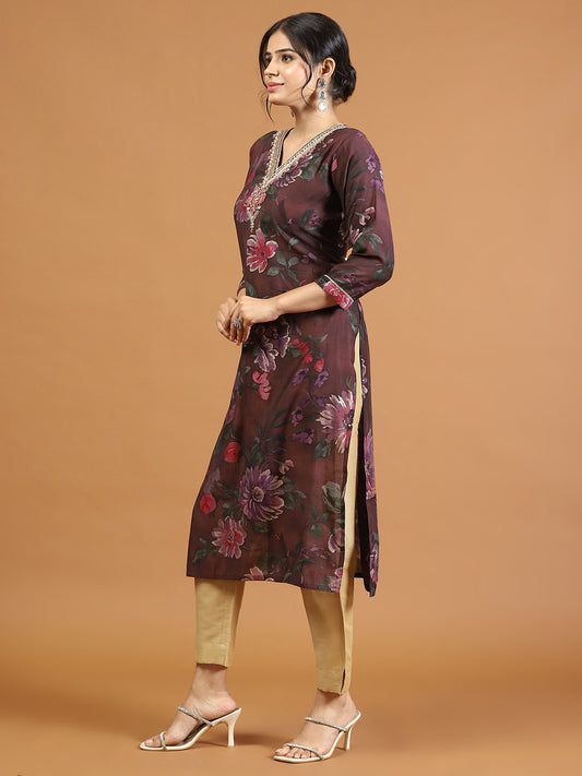 Neck Embroidery Handloom Kurta