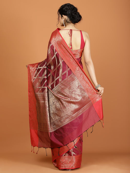 Zari Jaal Cotton Woven Saree