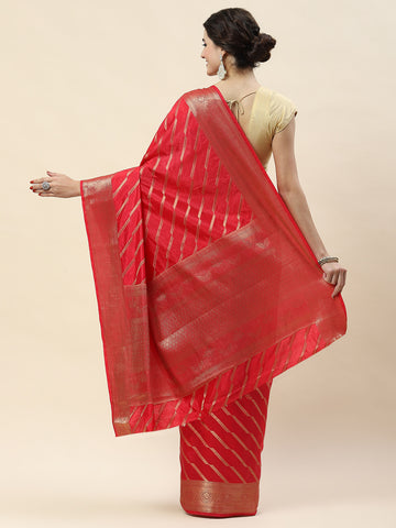 Leheriya Pattern Woven Handloom Saree