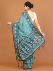 Digital Printed Tussar Woven Saree