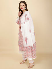 Printed Cotton Suit Set With Dupatta