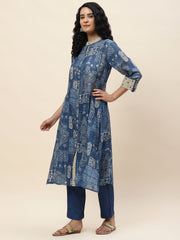 Printed Cotton Kurta With Pants