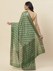 Block Abstract Printed Handloom Saree