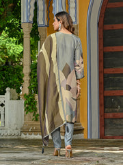 Embroidered Tissue Kurta With Pant & Dupatta