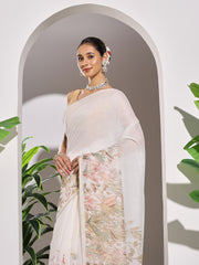 Printed Cotton Blend Saree