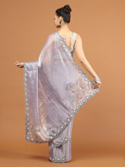 Stone Work Art Chiffon Saree