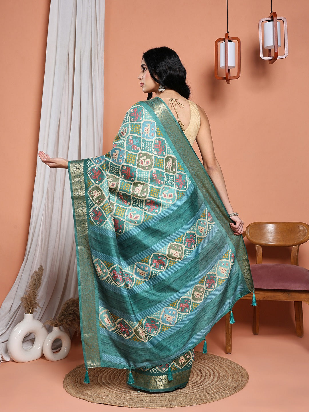 Digital Printed Art Silk Saree