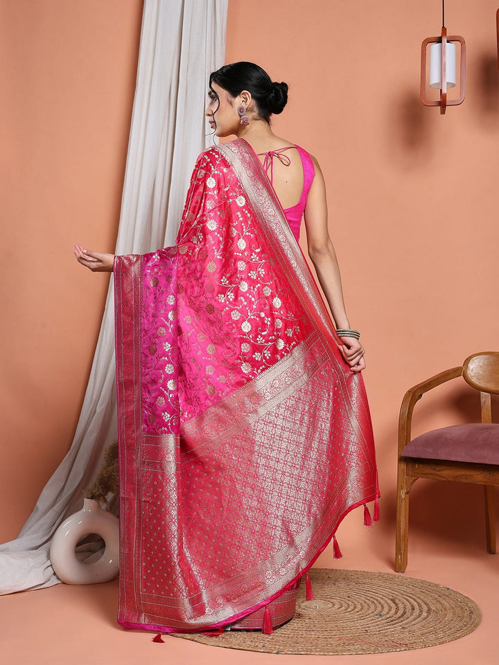 Woven Design Satin Saree