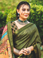 Printed Tussar Saree