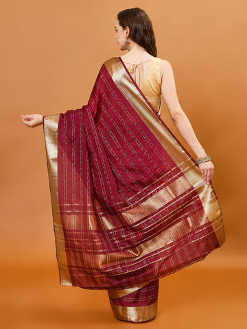 Plain Zari Border Organza Saree