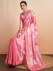 Sequence Embroidery Organza Saree