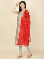 Woven Chanderi Unstitched Suit Piece With Dupatta