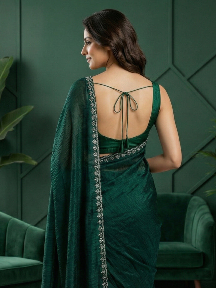 Embroidered Organza Saree
