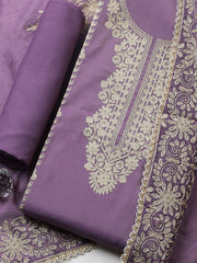 Embroidered Chanderi Ustitched Suit With Pant & Dupatta